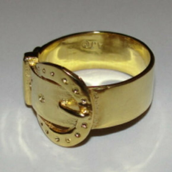 18 kt Gold Vermeil Sterling Silver Buckle Ring Unisex Alberto Juan